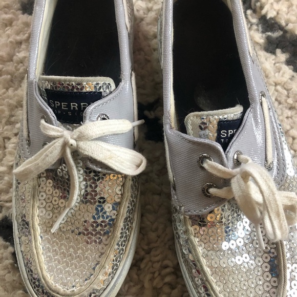 Sperry Silver Sequin Boat Shoe - 7M - Picture 3 of 3